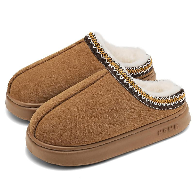 Women’s Cozy Suede Winter Slippers — Plush Warm Lining, Anti-Slip Sole