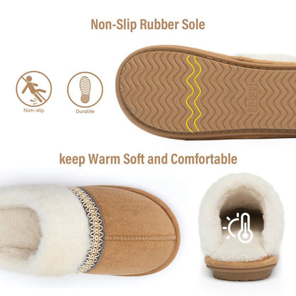 Women's Faux Shearling Lined Scuff Slippers