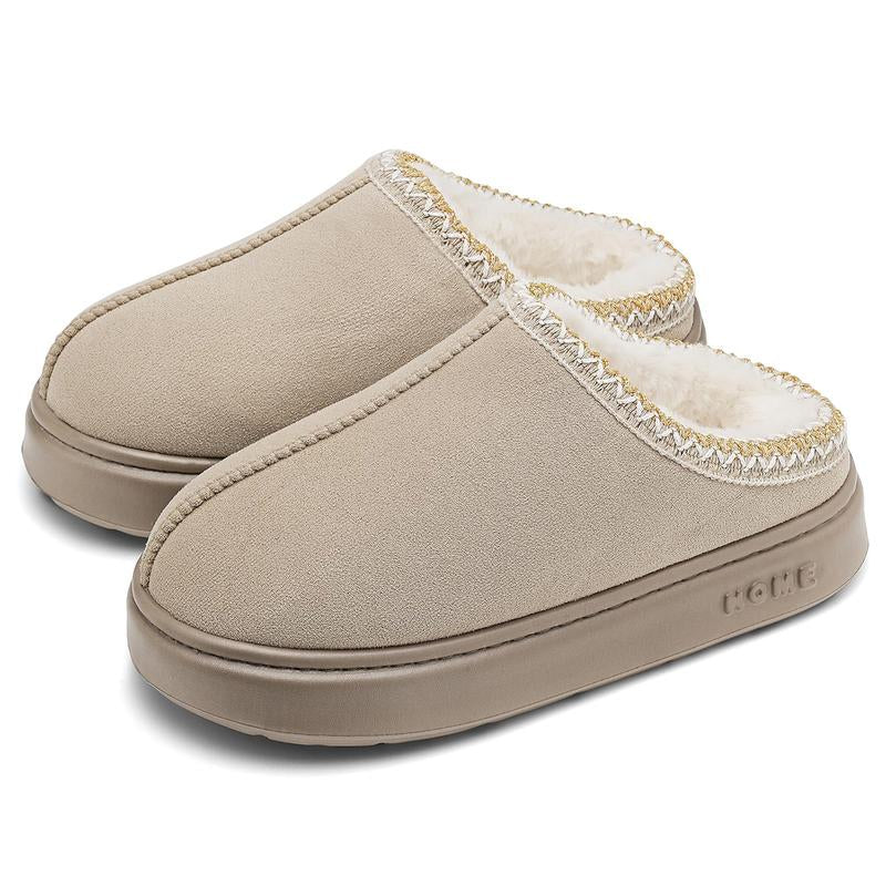 Women’s Cozy Suede Winter Slippers — Plush Warm Lining, Anti-Slip Sole