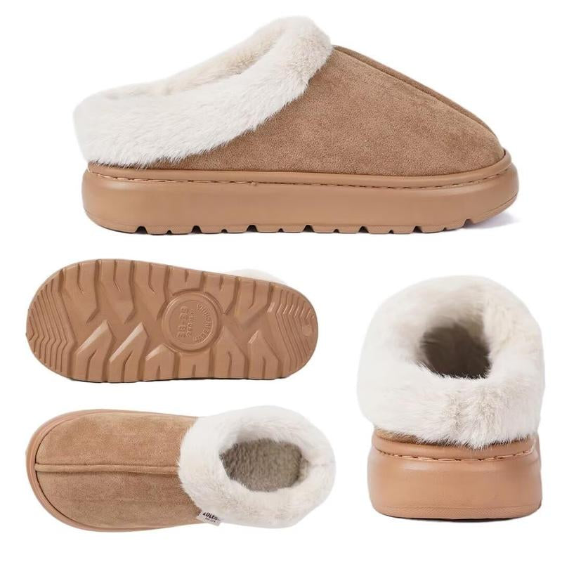 Women’s Cozy Suede Winter Slippers — Plush Warm Lining, Anti-Slip Sole