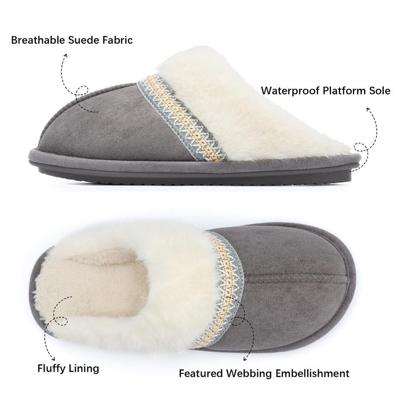 Women's Faux Shearling Lined Scuff Slippers