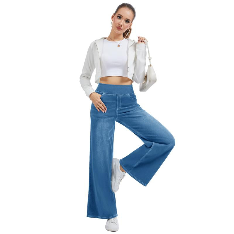 Flex-Fit Wide-Leg Jeans
