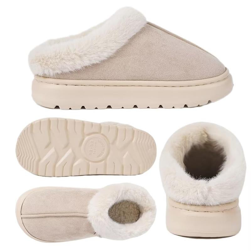 Women’s Cozy Suede Winter Slippers — Plush Warm Lining, Anti-Slip Sole